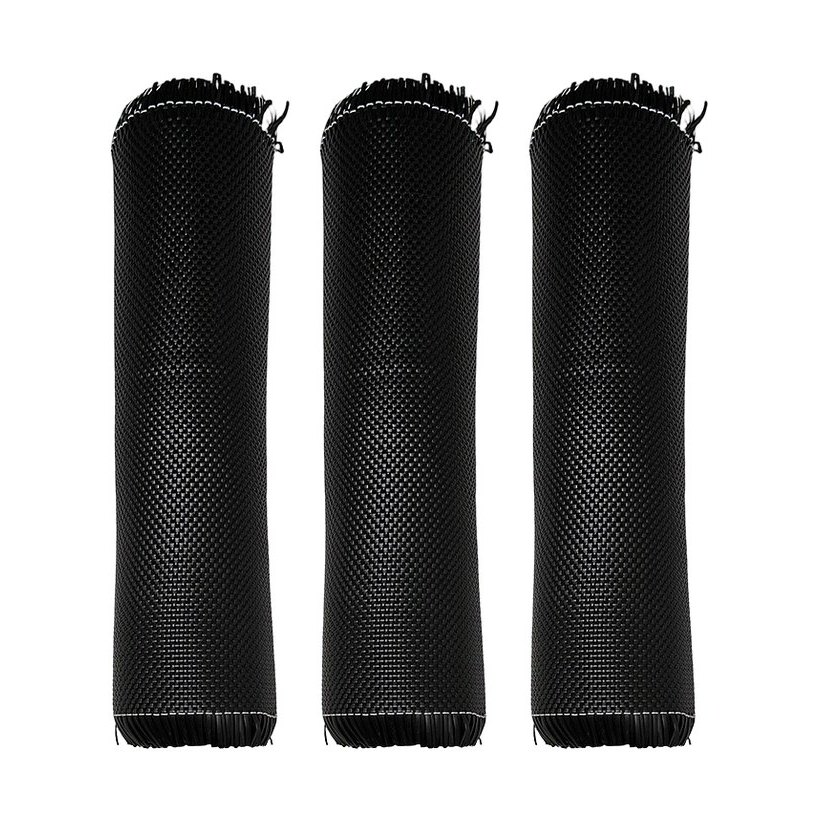 Mat Rotan PE Cross Plain Weave 2.5 mm Hitam foto produk 6