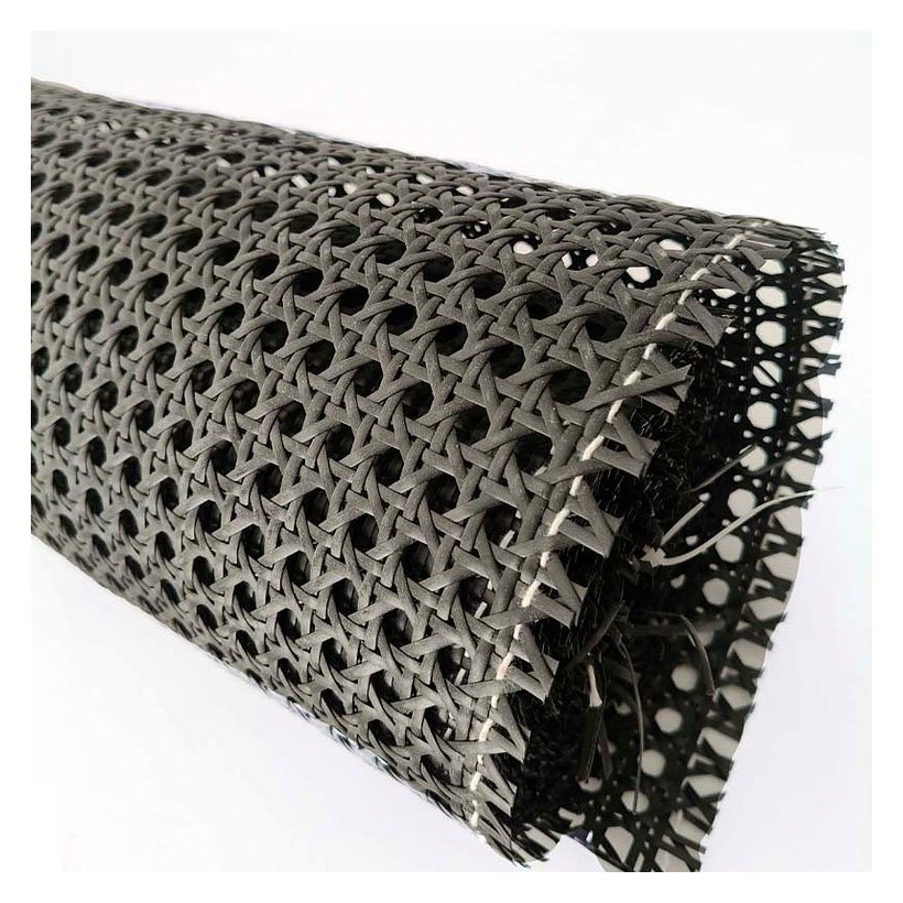 PE rattan webbing material for decorative panels and room dividers
