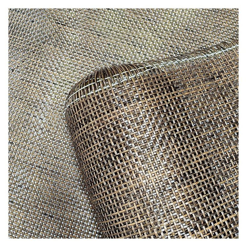 Black Walnut 2.5 mm PE Square Mesh Rattan Webbing product photo 2