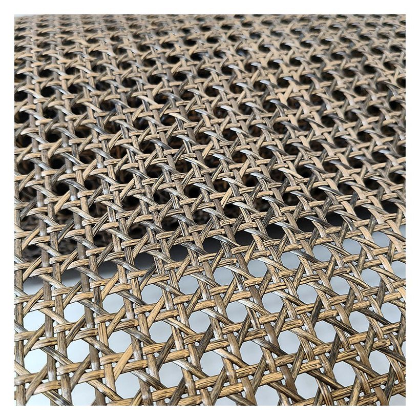 Mesh Rotan PE Octagon Walnut Hitam, 6.5–7.2 mm Hole foto produk 2