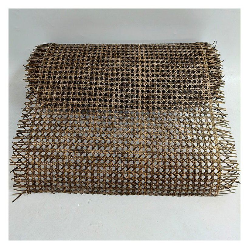 Mesh Rotan PE Octagon Walnut Hitam, 6.5–7.2 mm Hole foto produk 3