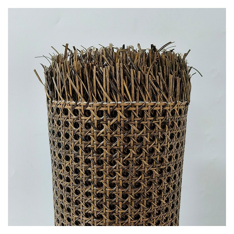 Mesh Rotan PE Octagon Walnut Hitam, 6.5–7.2 mm Hole foto produk 6
