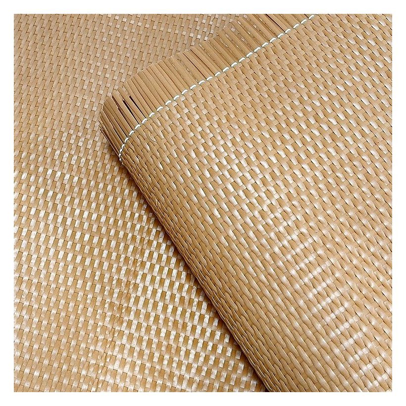 Mat Rotan PE Cross Plain Weave Coffee foto produk 3