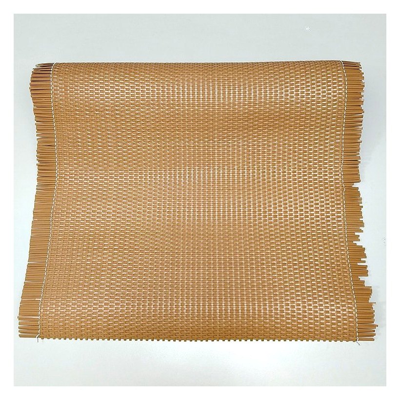 Mat Rotan PE Cross Plain Weave Coffee foto produk 4