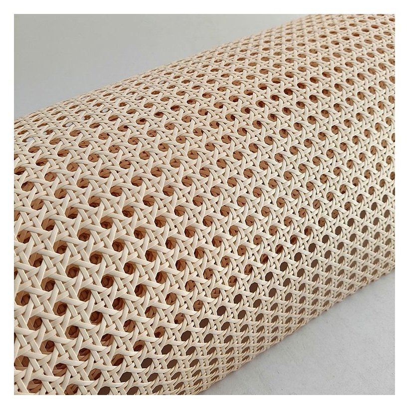 Cream Yellow PE Rattan Webbing Roll for Panels product photo 2