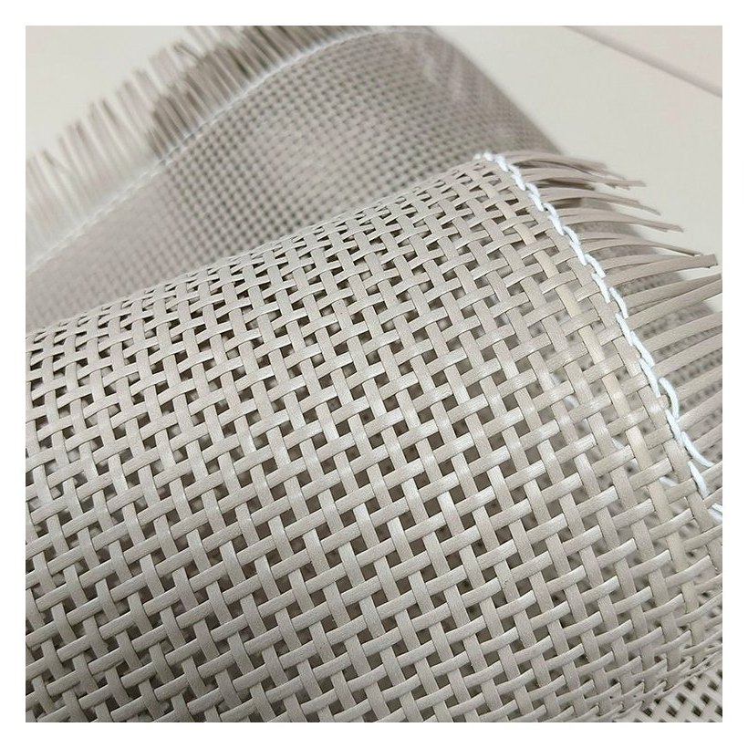 Grey-White 2.5 mm PE Square Mesh Rattan Webbing product photo 2