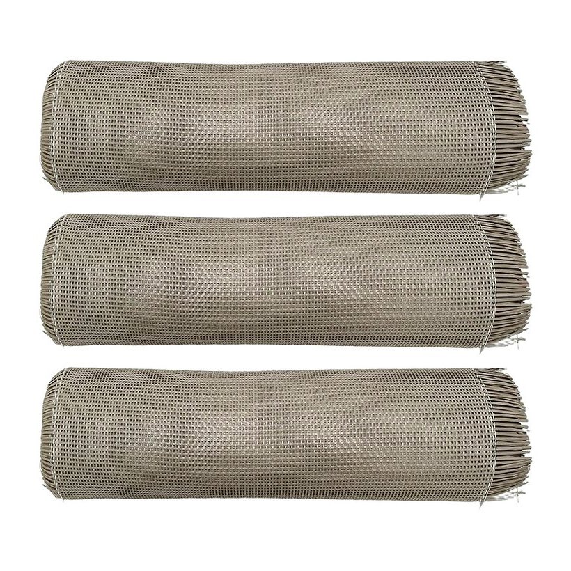 Grey-White 2.5 mm PE Square Mesh Rattan Webbing product photo 3