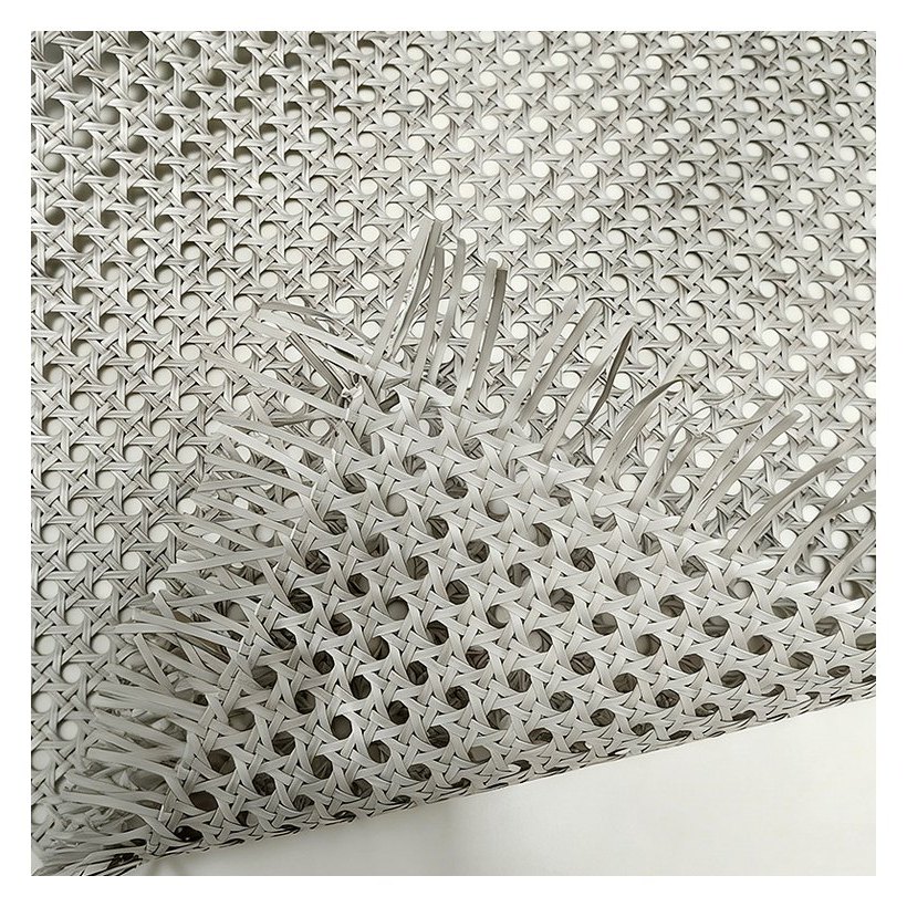 Grey-White PE Rattan Cane Webbing Roll product photo 2