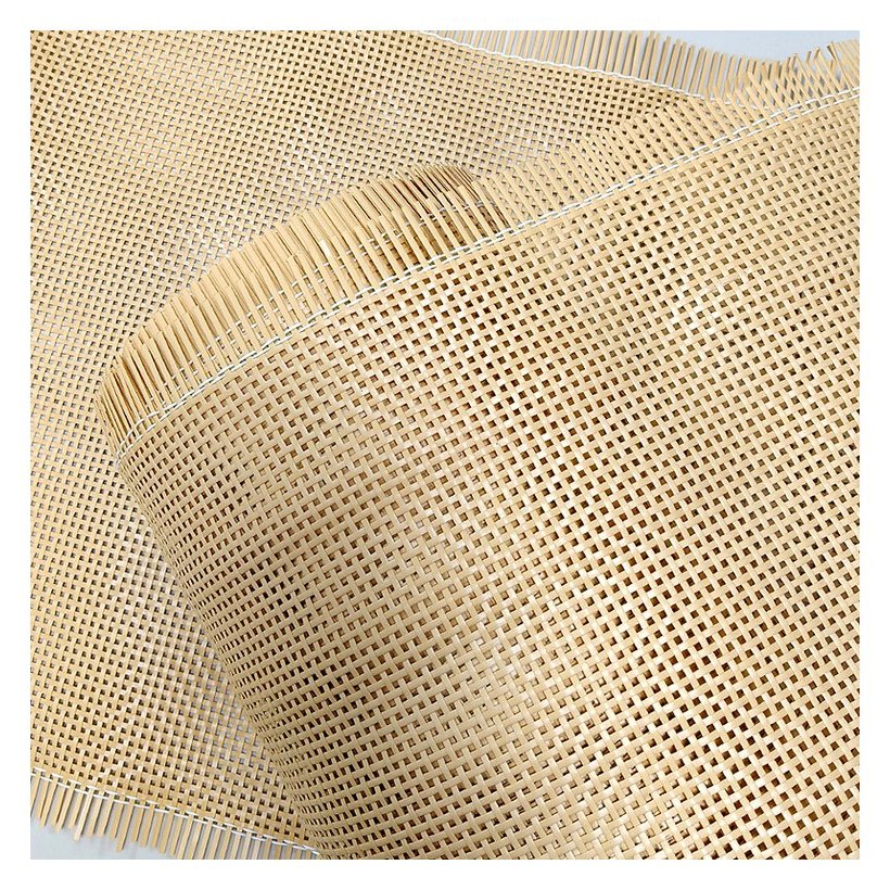 Natural Rattan Tone 2.5 mm PE Square Mesh Rattan Webbing product photo 6