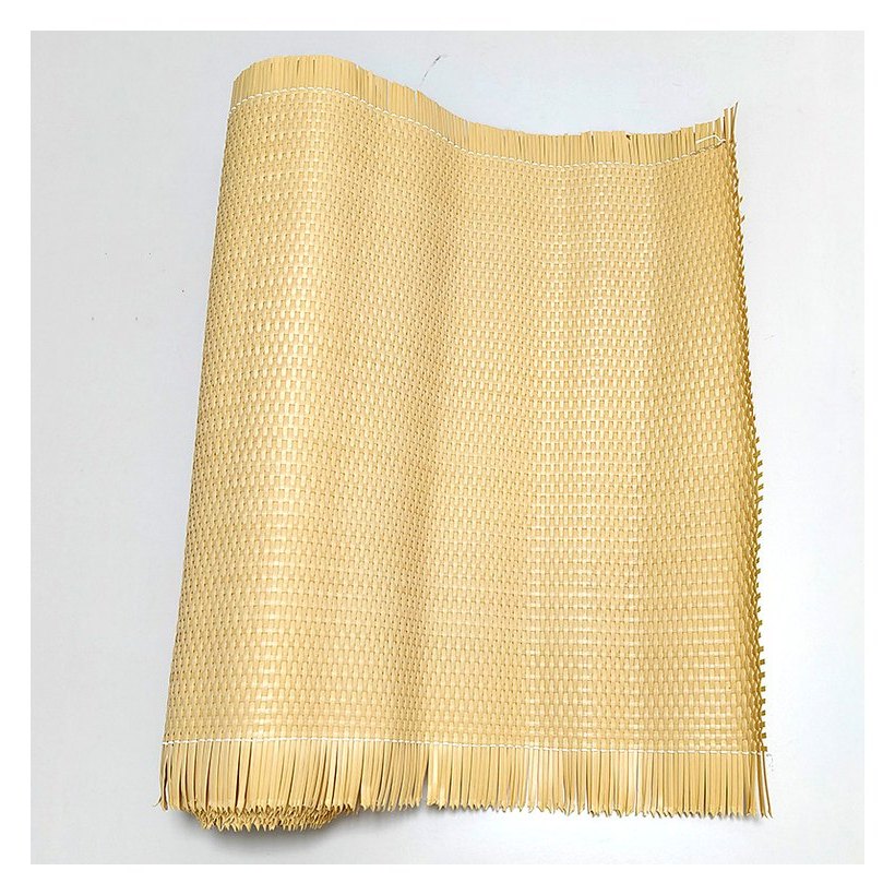 Natural Rattan Tone Cross Plain Weave PE Rattan Mat product photo 2