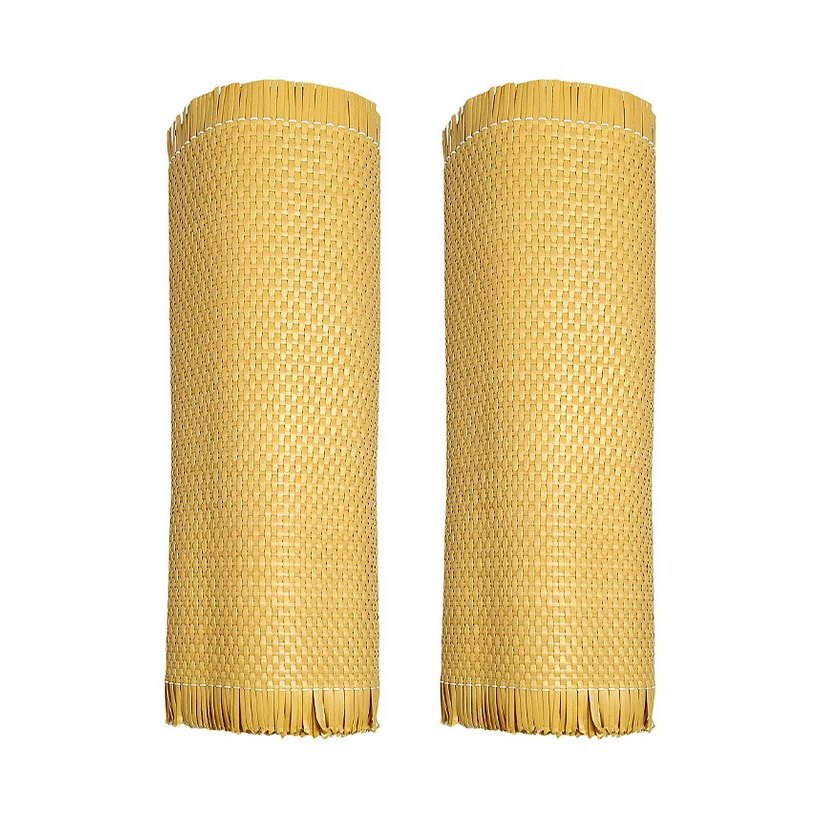 Natural Rattan Tone Cross Plain Weave PE Rattan Mat product photo 3