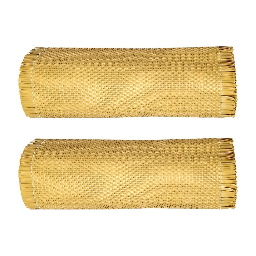 Natural Rattan Tone Cross Plain Weave PE Rattan Mat product photo 4