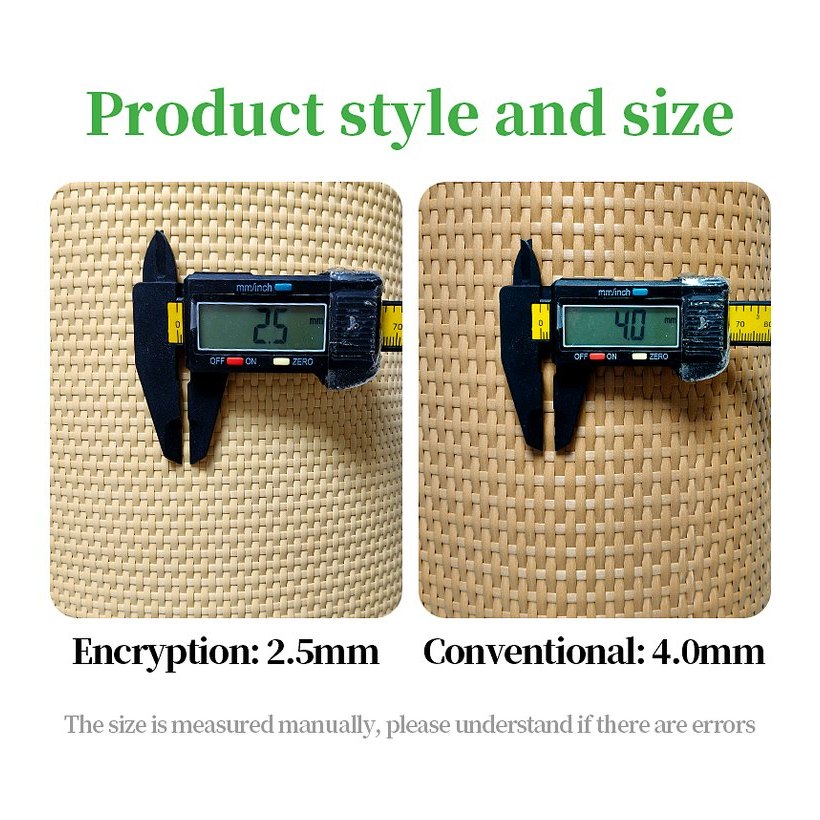 Natural Rattan Tone Cross Plain Weave PE Rattan Mat product photo 6
