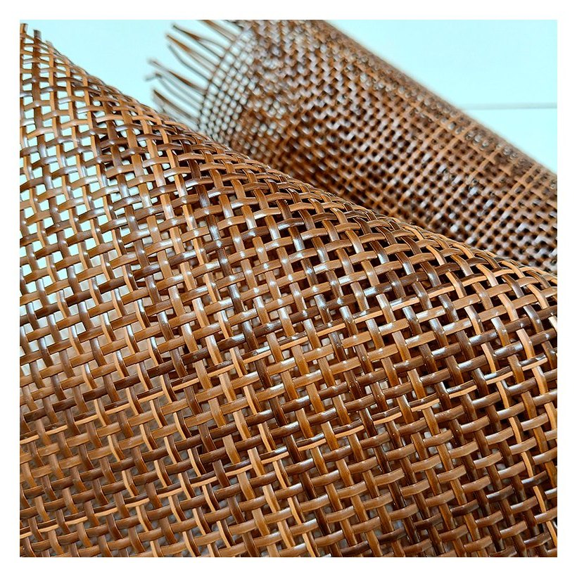 Red-Brown 2.5 mm PE Square Mesh Rattan Webbing product photo 3