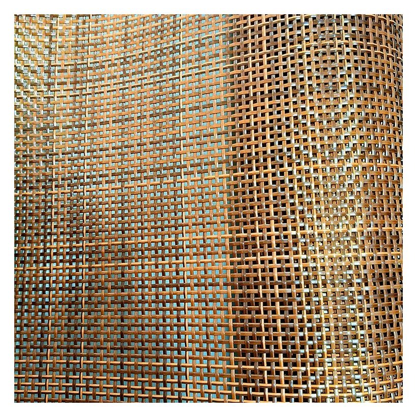 Red-Brown 2.5 mm PE Square Mesh Rattan Webbing product photo 4