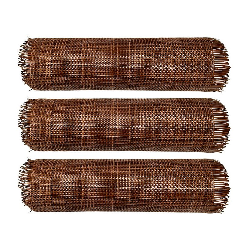 Red-Brown 2.5 mm PE Square Mesh Rattan Webbing product photo 5