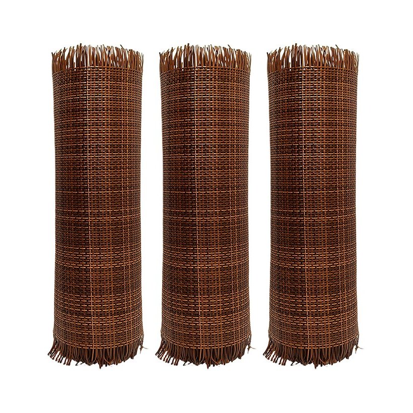 Red-Brown 2.5 mm PE Square Mesh Rattan Webbing product photo 6
