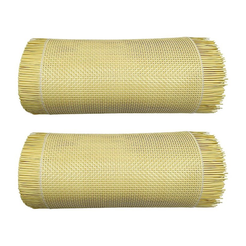 Yellow 2.5 mm PE Square Mesh Rattan Webbing product photo 5