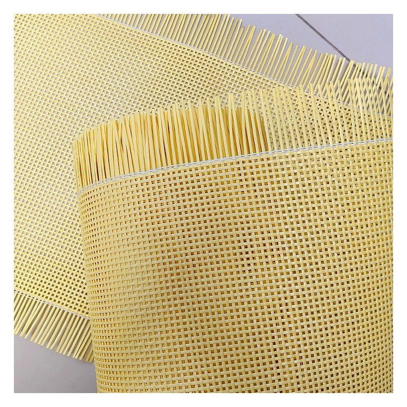 Yellow 2.5 mm PE Square Mesh Rattan Webbing product photo 6
